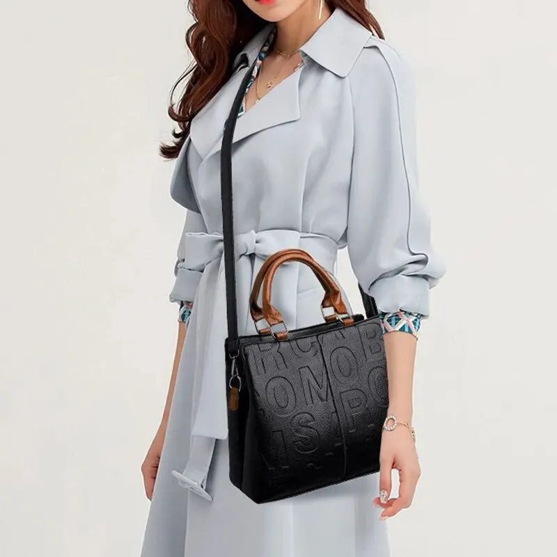 Casual Leather Shoulder Bag